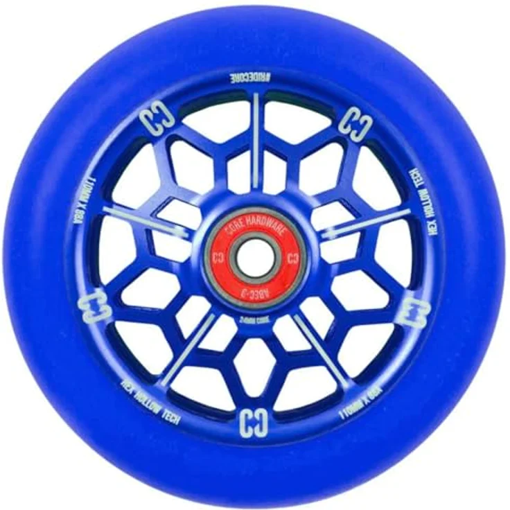 Core Action Sports Stuntscooter Core Hex Hollow Stunt-Scooter Rolle 110mm Navy Blau, Aluminium 6061, ABEC-9 Kugellager, 88A Rollenhärte – Bild 4