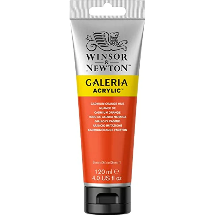 Winsor & Newton Galeria Acrylfarbe 120ml Tube, hohe Pigmentierung, lichtecht, buttrige Konsistenz, kadmiumorange – Bild 5