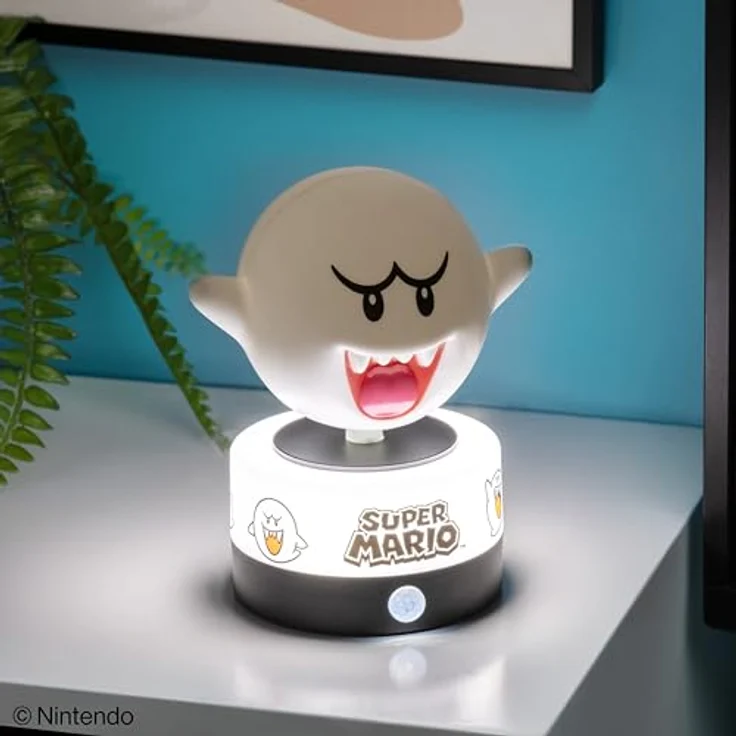 Paladone Super Mario Leuchte mit Sound Boo, 14 cm große bewegungsaktivierte Nachtlicht mit Zimmerwächter-Modus und USB-Stromversorgung – Bild 2