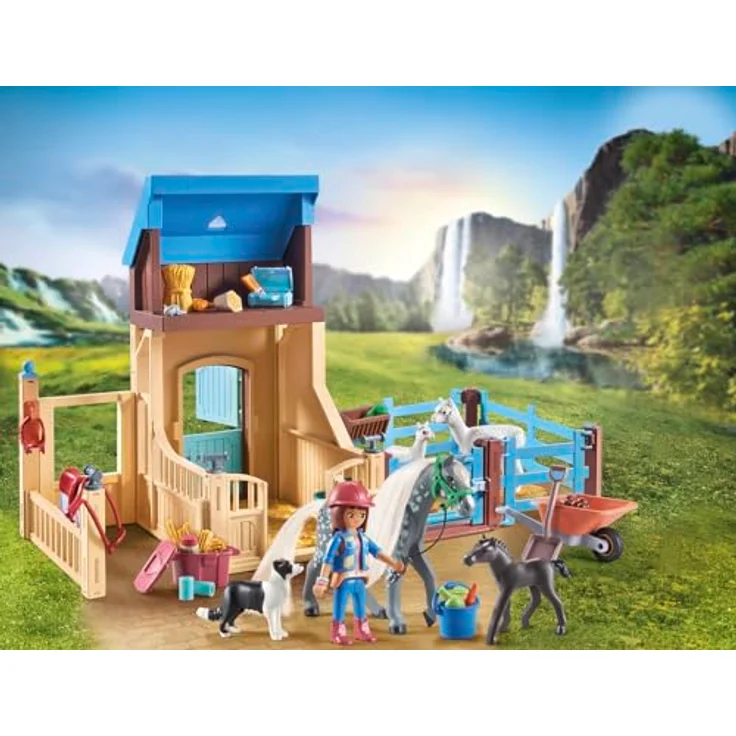 Playmobil® Konstruktions-Spielset Amelia & Whisper mit Pferdebox (71353), Horses of Waterfall, (117 St), teilweise aus recyceltem Material – Bild 3