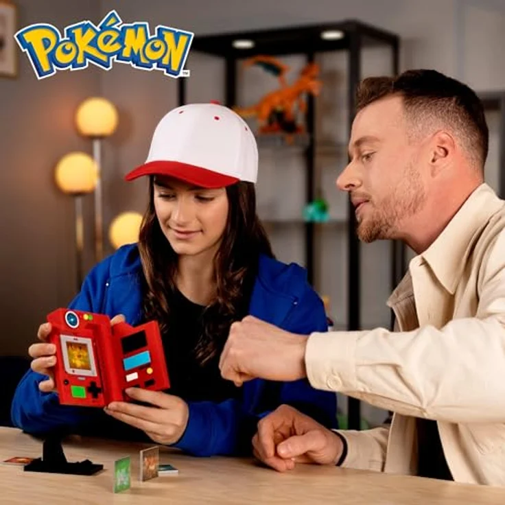 MEGA Pokémon Kanto Pokédex, Klemmbaustein-Set mit Lichtfunktion und 5 Wackelbildkarten der Kanto-Pokémon – Bild 2