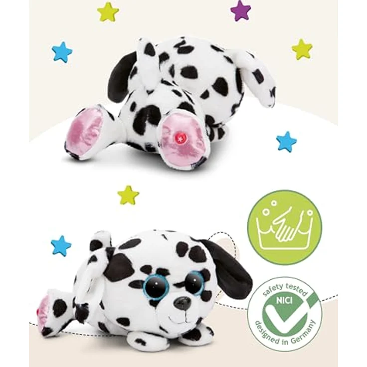 Nici Kuscheltier Glubschis, Dalmatiner Dottino, 25 cm, liegend, kuschelweiches Plüschfell – Bild 3