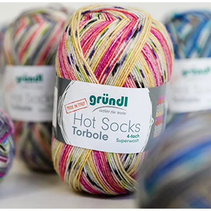 Gründl Gründl Sockenwolle Hot Socks Torbole, 6-fach, 150 Häkelwolle in beige-royal-burgund-weiß-petrol-graphit, 100% italienische Sockenwolle, maschinenwaschbar, skandinavisch angehauchte Designs. – Bild 6