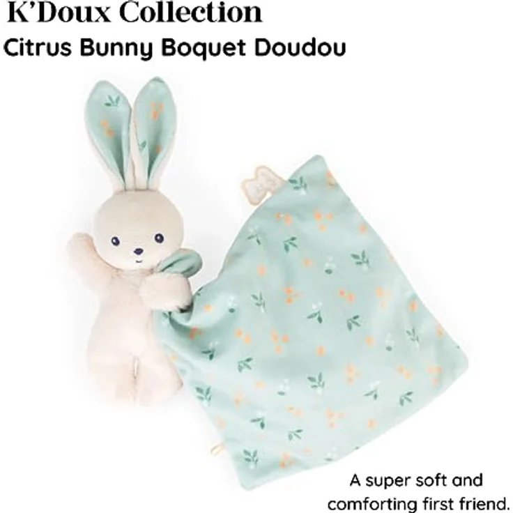Kaloo - Carré Douceur - Hasen-Schmusetuch Zitrusfrüchte - Plüschtier - Tuch 18 x 18 cm Meergrün - Umweltfreundliche Materialien - FSC Geschenkbox - Ab Geburt, K972001 – Bild 2