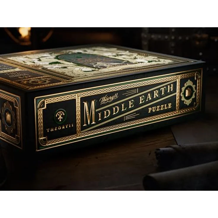 theory11 Herr der Ringe Puzzle – 1.000 Teile, Premium-Qualität mit edler Gold- und Grünfolie, inkl. Online-Erlebnis – Bild 5