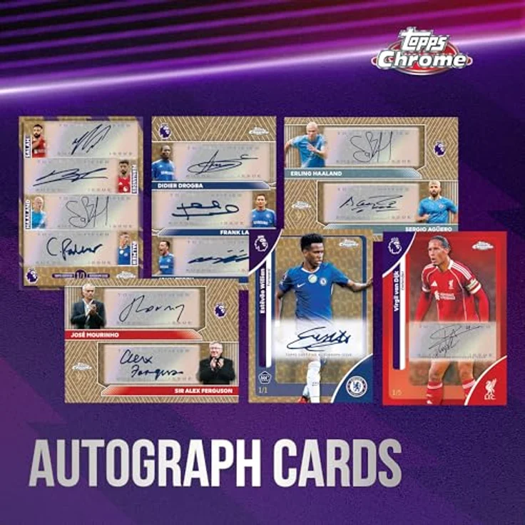 Topps 2026 Premier League Chrome Value Box, Sammelkarten mit glänzendem Chrome-Finish und beliebten Spielern – Bild 8