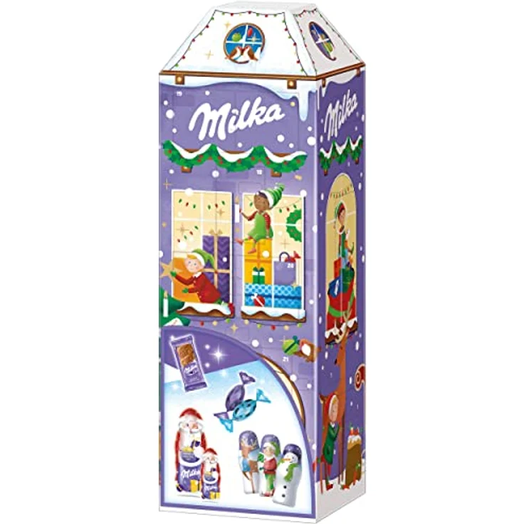 Milka 3D Haus Adventskalender 1 x 229g I Adventskalender mit Schokolade I Weihnachtskalender I Schoko Adventskalender I mit Weihnachtsschokolade und Milka Schoko Bonbons - Preisvergleich – Bild 1