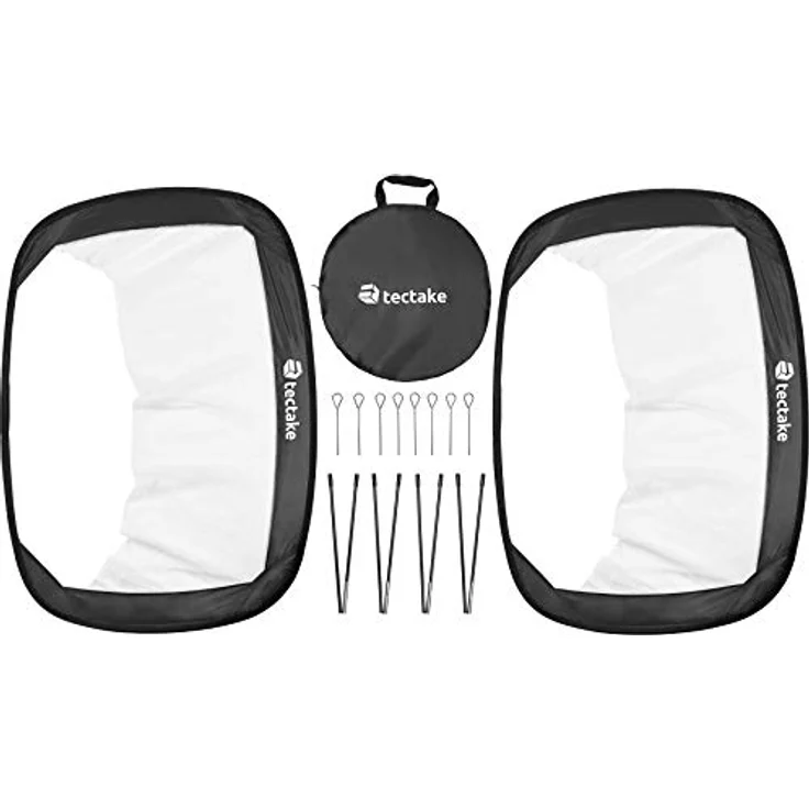 tectake 2er Set Fußballtore, Mini Pop-Up selbstentfaltend, für Kinder & Erwachsene, Tor für den Garten, inkl. Tragetasche (Schwarz | Nr. 403113) – Bild 5
