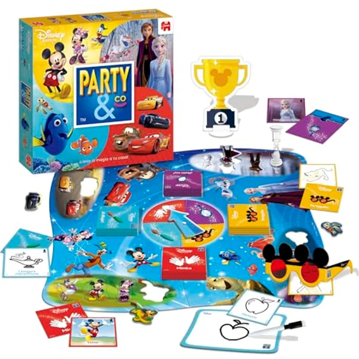 Diset Party & Co. Disney Brettspiel, Familien- und Gesellschaftsspiel ab 4 Jahren mit Mimik, Zeichnen, Fantasie und Erinnerung – Bild 2