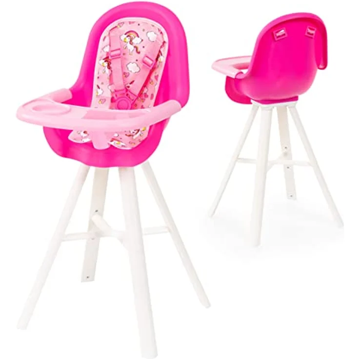 Bayer Design 63300AD Puppenhochstuhl mit integriertem Esstablett, rosa, Einhorn – Bild 1