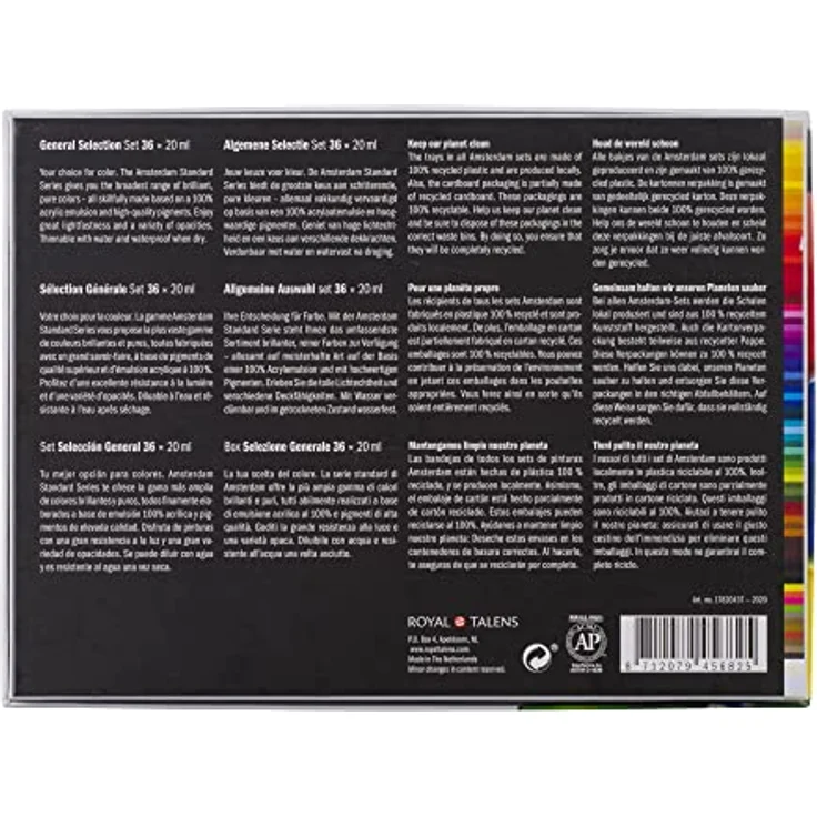 Amsterdam Standard Series Acrylfarben Set, Probierset mit 36 x 20 ml Tuben, Basis Farbauswahl für Einsteiger – Bild 2