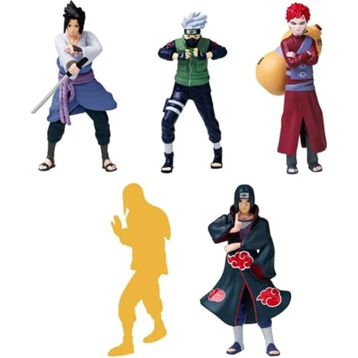 BANDAI Anime Heroes Naruto Shippuden Action- und Spielfiguren 7 cm, 5er-Pack Set 4 mit seltener versteckter Figur, offiziell lizenziert – Bild 2