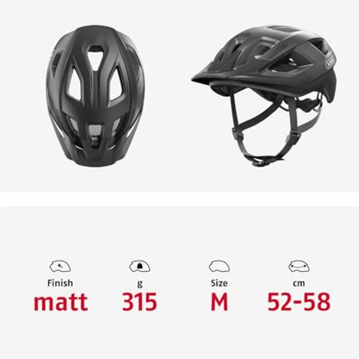 Abus Aduro 3.0 LED, sportlicher City-Fahrradhelm für Kinder, titan – Bild 5