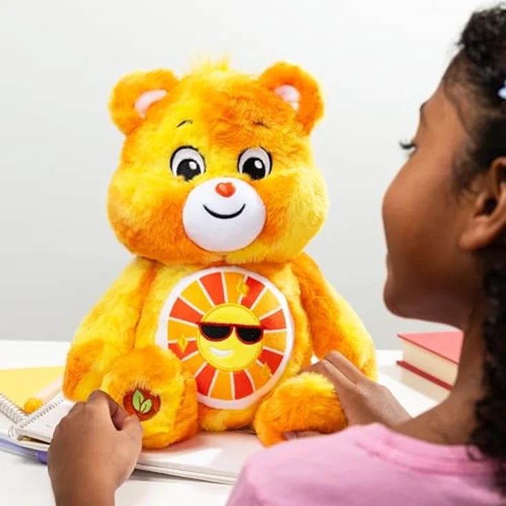 Troetelbeertjes Care Bears Kuscheltier Colour Splash Funshine Bear, 35cm, mit detailliertem Belly Badge und modernem Plüschdesign – Bild 7