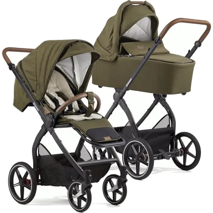 Gesslein FX4 Swing 2in1 Kinderwagen-Set, inkl. Babywanne Panorama Lyx, 10 kg leicht, ergonomische Liegeposition, UV-Schutz