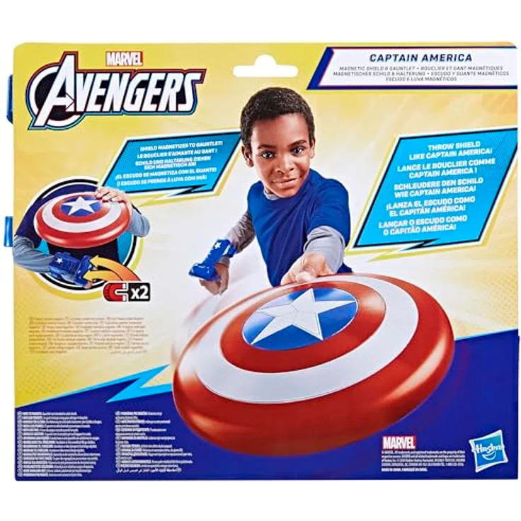 Marvel Avengers Captain America Magnetischer Schild und Halterung, Rollenspielartikel, Superhelden-Spielzeug – Bild 4