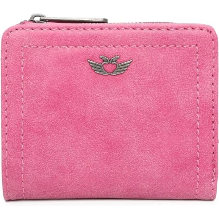 Fritzi aus Preußen Geldbörse Vintag Aurelie, Squeezy Pink, 6 Fächer für Karten, 1 Geldscheinfach, 1 Zipperfach für Münzgeld
