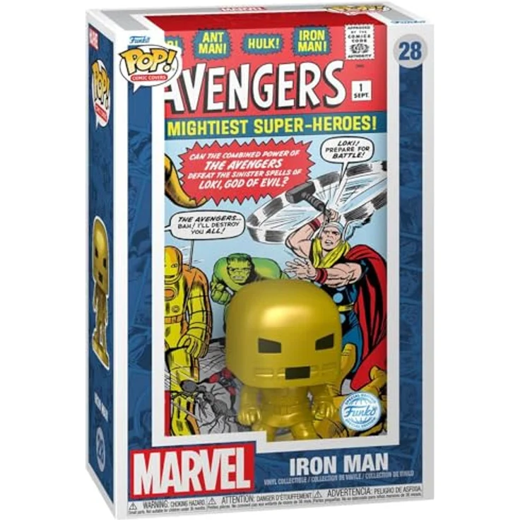 Funko Avengers Iron Man (Comic Cover) Vinyl Figur 28 Unisex Pop! Standard, Sammelfigur, Limited Edition, langlebig – Bild 1