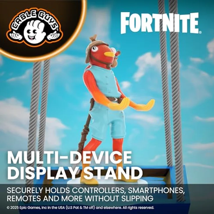 exquisite gaming Fortnite Cable Guys Lade-Halter Fishstick, skurriler Controller-Ständer für PS5, Xbox Series S/X und Smartphones, orange-blau – Bild 4