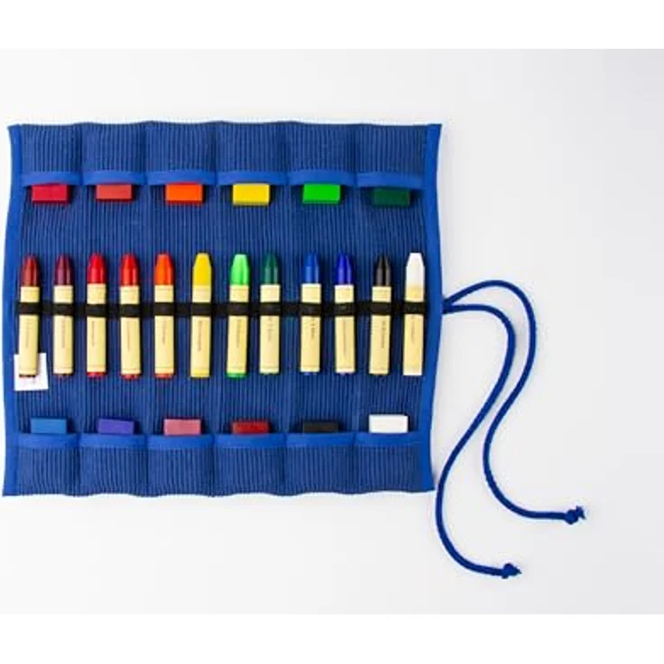 Morgenspruch Eurythmieversand Stiftemappe Rollmäppchen, robuster Baumwollstoff, für 12 Stifte, ungefüllt, blau – Bild 3
