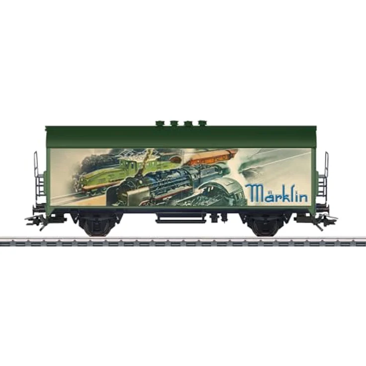 Märklin 45905 H0 Märklin-Katalogwagen 1935, detailreiches Gemälde eines Personenbahnhofs mit klassischer Dampflokomotive, mehrfarbig – Bild 2