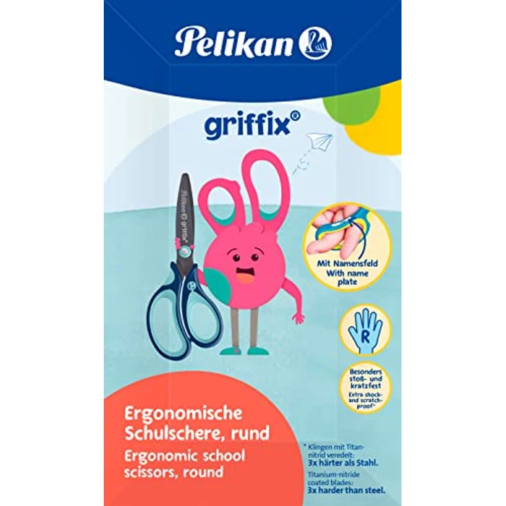 Pelikan Griffix® Schulschere Blau für Rechtshänder rund – Bild 4
