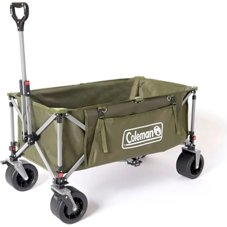 Coleman Ultimate Terrain Bollerwagen, 180 kg Tragkraft, 132 L Volumen, klappbar, grün-grau-schwarz