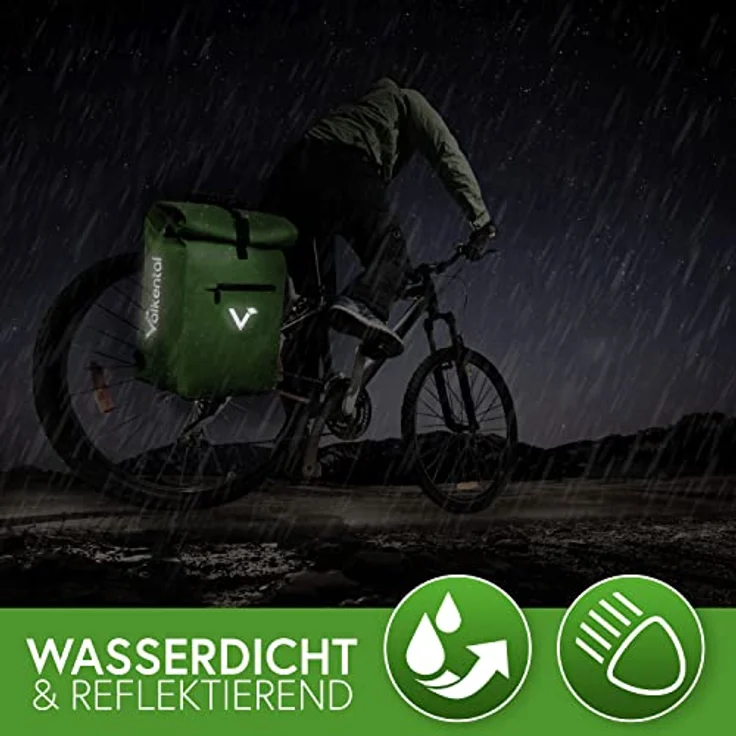 Valkental Fahrradtasche ValkOne, 100% wasserdicht, Kinderfahrradtasche, blau – Bild 6