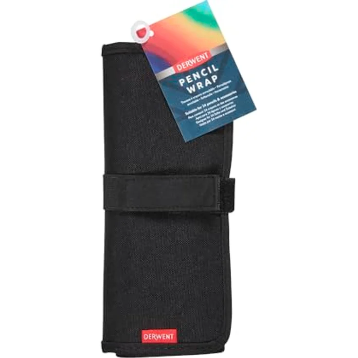 Derwent Federmäppchen, Schwarz, Rollmäppchen für Erwachsene aus strapazierfähigem Nylon mit Klettverschluss - Hochwertiges Mal- & Bürozubehör, 2306206 – Bild 2