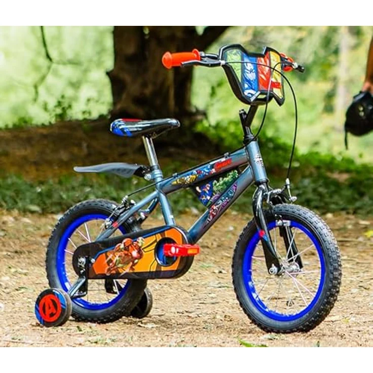 Huffy Jungen Kinderfahrrad, Avengers Fahrrad mit Stützrädern, 35,6 cm (14 Zoll), grau – Bild 3