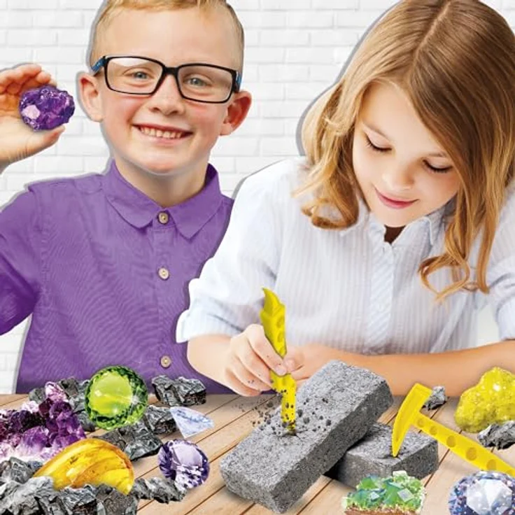 Liscianigiochi WOOZLE GOOZLE Edelsteine Aus Aller Welt, Experimentierkasten für Kinder ab 7 Jahren mit echten Mineralien, inkl. Bestimmungs-Poster und Grabwerkzeugen – Bild 3
