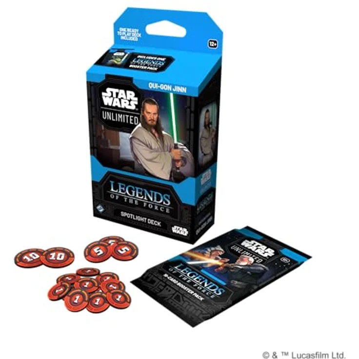 Asmodee - FFG - Star Wars: Unlimited Trading Card Game - Legends of the Force, Spotlight Deck Qui-Gon Jinn mit 4 exklusiven Karten und 1 Booster, TCG für 2+ Spieler, Alter 12+, Englisch – Bild 2