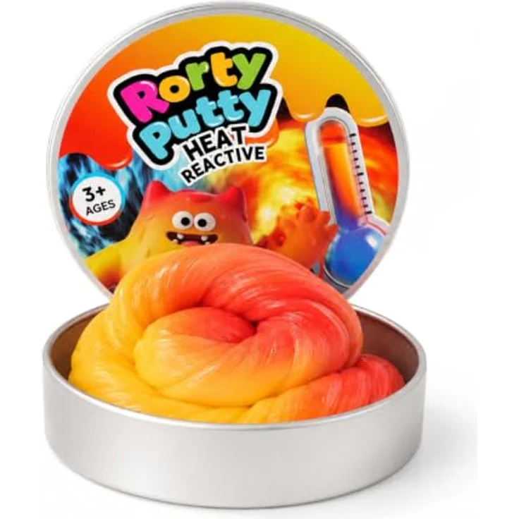 ENCOVY Magic Knete Intelligente Slime 80g, Wärmeempfindlicher Dough Farbwechsel Rot zu Gelb, Therapieknete für Kinder und Erwachsene – Bild 1