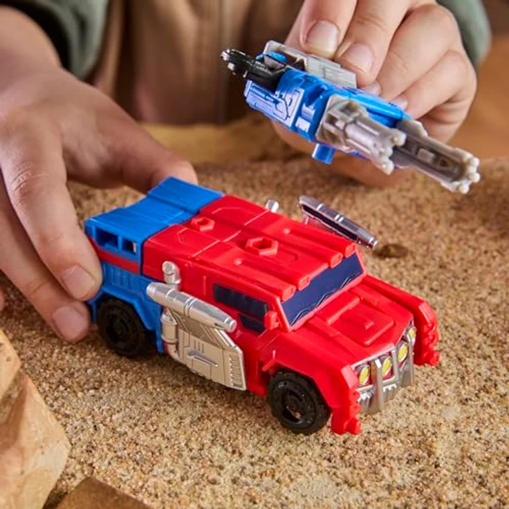 Hasbro Transformers CYBERWORLD Armored Cyber, Optimus Prime Figur 10 cm wandelbar vom Roboter zum Lastwagen mit Blaster-Zubehör – Bild 7