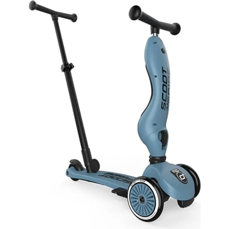 Scoot & Ride Highwaykick 1 Push and Go Kickboard mit Sitz Kinderroller Scooter 2in1 Laufrad mit Lenkstange ab 1 2 Jahren mitwachsend Höhenverstellbar werkzeuglos (Steel) - Scoot & Ride Highwaykick 1, 2 in 1 Kinderkickboard-Laufrad, mitwachsend, hochwertige Materialien – Bild 2