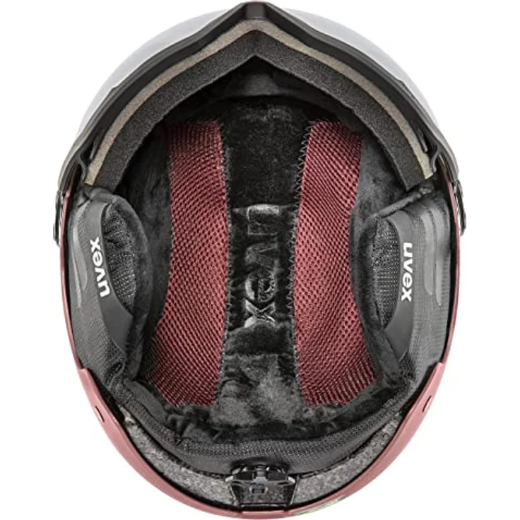 uvex wanted visor - robuster Skihelm für Damen und Herren - mit Visier - optimierte Belüftung - bramble - antique rose matt - 54-58 cm – Bild 5