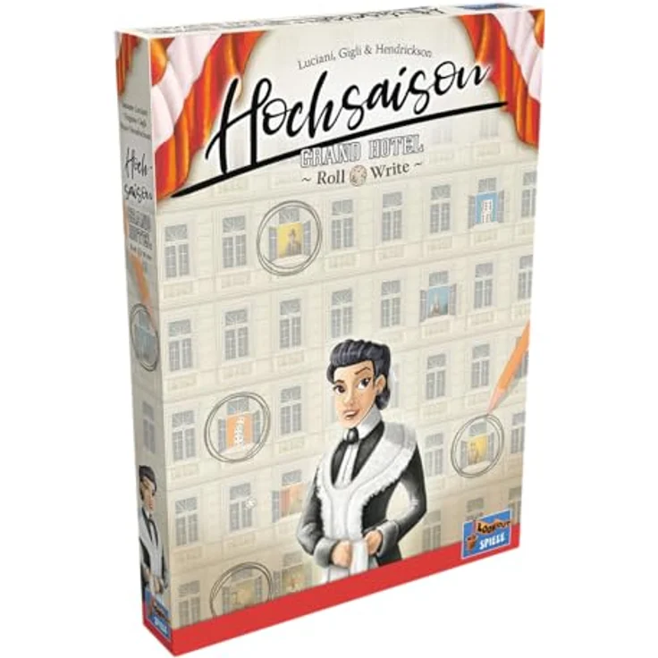 Lookout LOOD0061 Hochsaison: Grand Hotel Roll & Write, Brettspiel für 2-4 Spieler, ab 12 Jahren (DE) – Bild 1