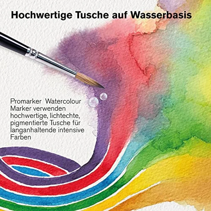 Winsor & Newton 0290167​ ProMarker Aquarellmarker - 2 Spitzen, Pinsel- und feiner Spitze, lichtecht, hochpigmentierte Aquarellfarben für Kalligrafie, Zeichnungen, 12 Farben Set Landschaftsfarben – Bild 5