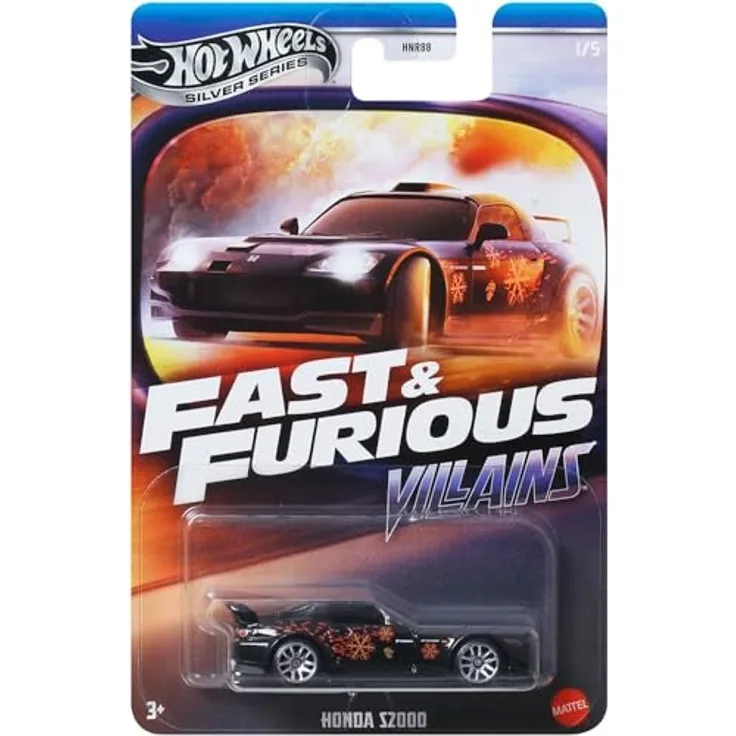 Hot Wheels Fast & Furious Honda S2000, Modellfahrzeug im Maßstab 1:64 mit hochwertigem Design und exklusiven Reifen