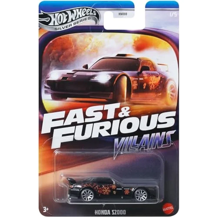 Hot Wheels Fast & Furious Honda S2000, Modellfahrzeug im Maßstab 1:64 mit hochwertigem Design und exklusiven Reifen