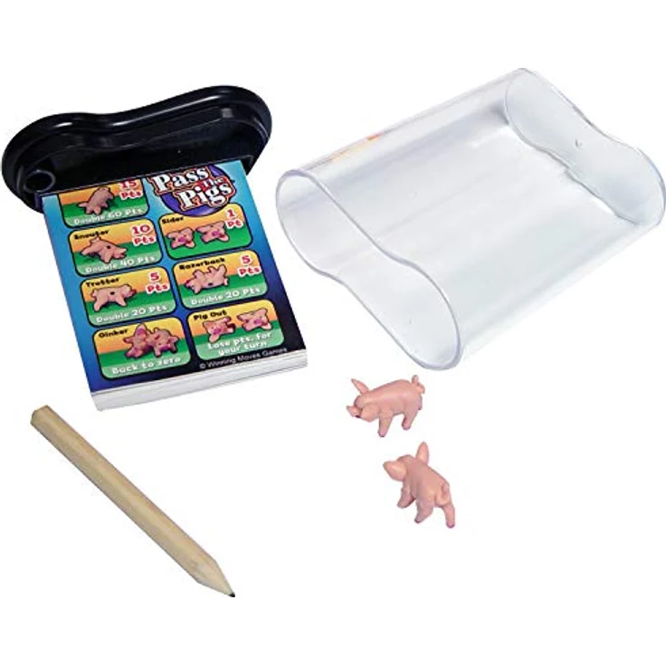Winning Moves Pass the Pigs, Brettspiel für 2- bis 20 Spieler, inklusive 2 Pig Dice und Tragetasche – Bild 4