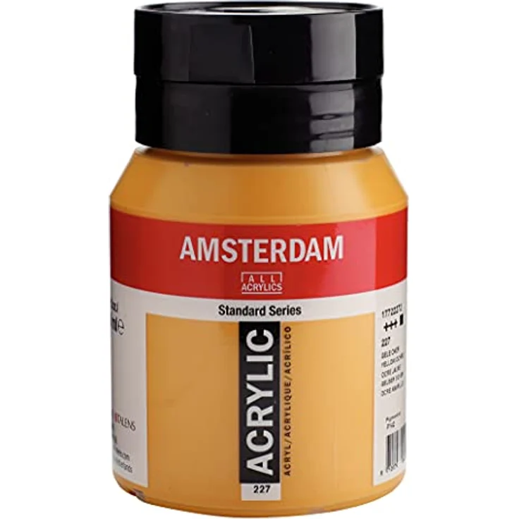 Amsterdam Standard Series Acrylfarbe, 500 ml Gelber Ocker 227, hohe Lichtechtheit und alkalibeständig, ideal für Wandmalereien – Bild 1