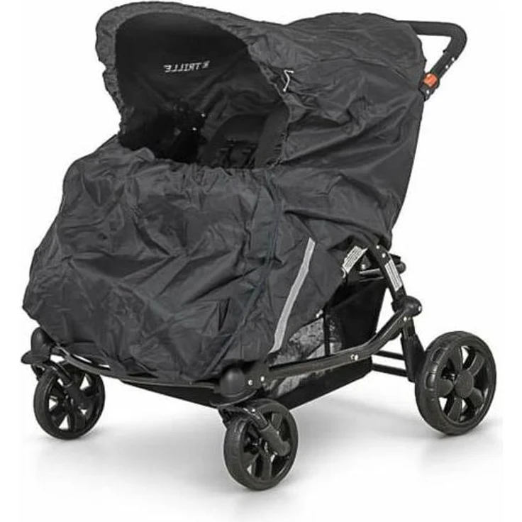 Babytrold 21-17 Kinderwagen Regenschutz, strapazierfähiges Nylon, wasserdicht, PVC-frei, schwarz