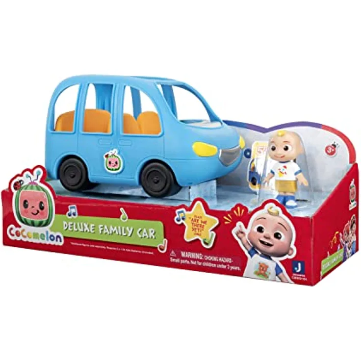 Bandai - CocoMelon - Familienauto+1 JJ-Figur - Fahrzeug, das den Song „Are we there yet“ (auf Englisch) und 1 JJ-Figur 7 cm spielt - WT0104