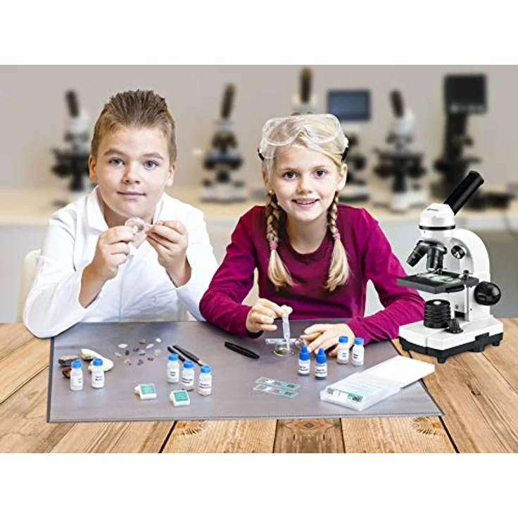 Bresser Junior smartes Mikroskop Zubehörset mit verschiedenen Steinen und Dauerpräparaten und vielem mehr inklusive QR-Code für Zusatzinfos – Bild 3