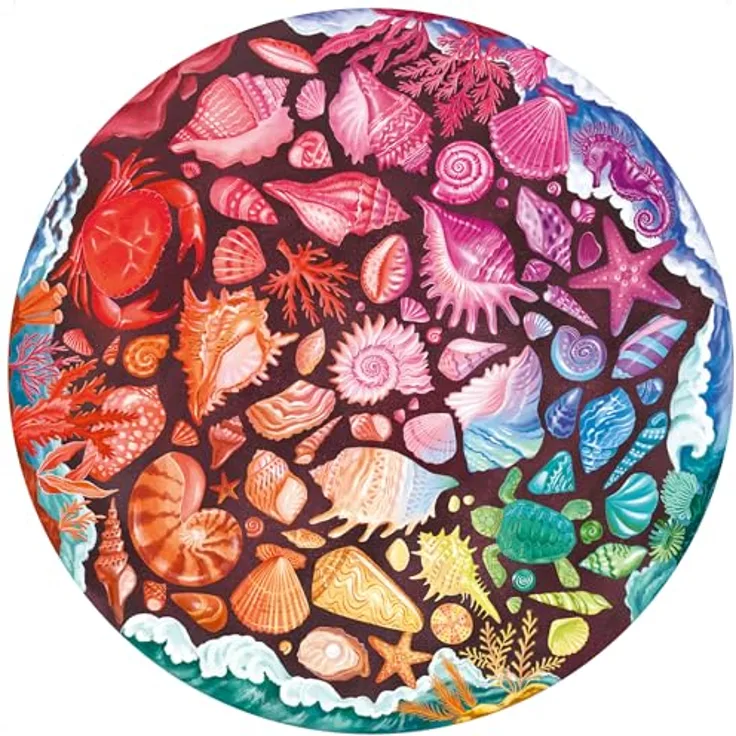 Ravensburger Puzzle 12200823 - Circle of Colors, Seashell - 500 Teile für Erwachsene und Kinder ab 12 Jahren, Rundes Puzzle in bunten Landschaftsmotiven