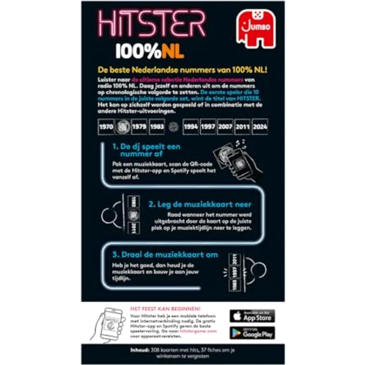 Jumbo Hitster, 100 % NL - Die besten niederländischen Hits, Brettspiel – Bild 2