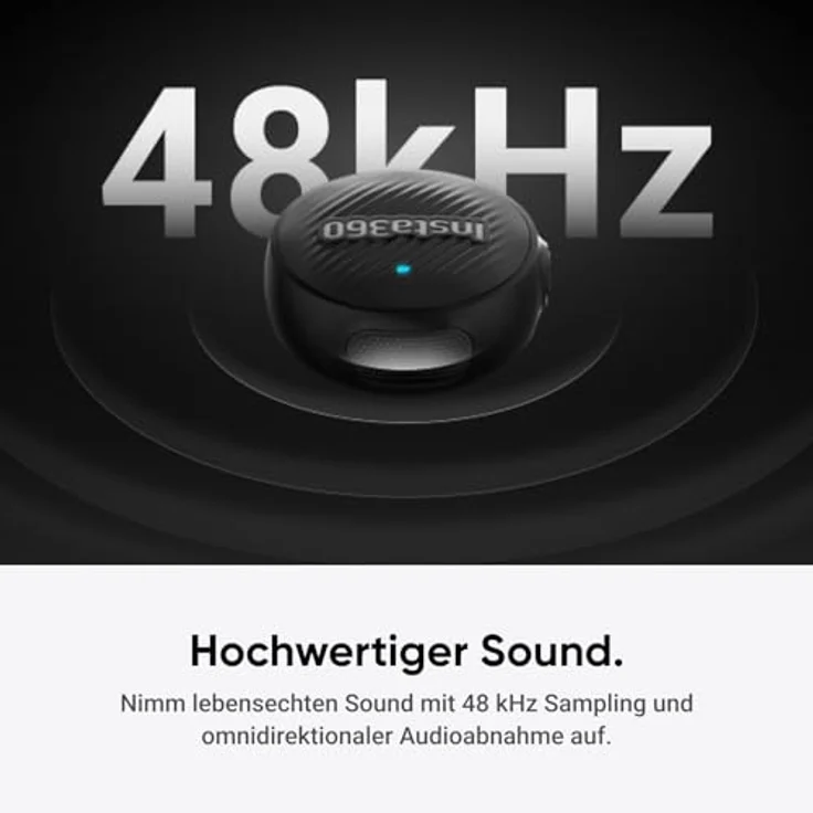 Insta360 Mic Air (1 TX + 1 RX), Drahtloses Mikrofon mit Rauschunterdrückung und 300 m Reichweite für iPhone/Android/PC/Mac, USB-C, ideal für Vlogs und Streaming – Bild 3