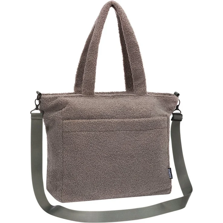 Fillikid Wickeltasche Teddy, Wickeltasche in Teddy Optik mit Flaschenwärmer und Wickelunterlage, modernes Design