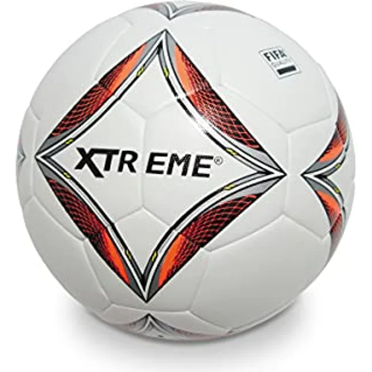 Mondo Sport Football Xtreme KALEIDOS - Größe 5 Professional - 450 g - Weiß Rot Silber - 13875